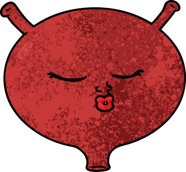 bir insan tarafından çizilmiş karikatür mesanesi