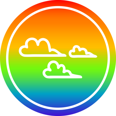 Gökkuşağı gradyan bir insan tarafından çizilmiş hava bulutu dairesel simgesi