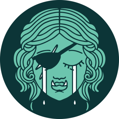 Ağlayan yarım Ork karakteri simgesi Bir insan tarafından çizilmiş