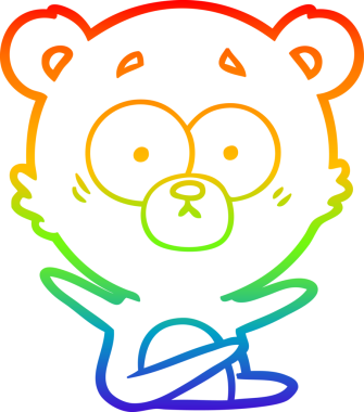 gökkuşağı gradyan çizimi şaşırmış bir ayı karikatürü bir insan tarafından çizildi