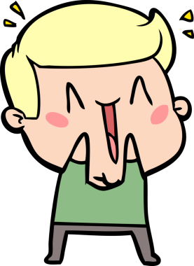 Bir insan tarafından çizilmiş heyecanlı bir çizgi film.