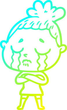 Bir insan tarafından çizilmiş ağlayan bir karikatür çizimi.