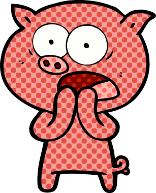 Bir insan tarafından çizilmiş domuz bağırması.