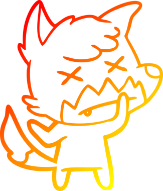 Bir insan tarafından çizilen ölü tilkinin sıcak çizgi çizimi