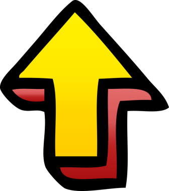 bir insan tarafından çizilmiş yönsel bir okun gölgelenmiş çizimi