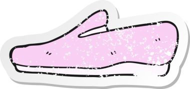 Bir insan tarafından çizilmiş karikatür terliğinin gerilimli yapıştırması.