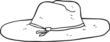 Bir insan tarafından çizilmiş siyah beyaz bir şapka.