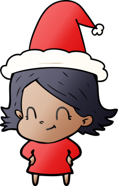 Bir insan tarafından çizilmiş dost canlısı bir kızın el çizimi karikatürü.