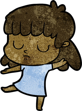 Bir insan tarafından çizilmiş ilgisiz kadın çizgi filmi.