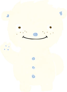 Bir insan tarafından çizilmiş kutup ayısı sallayan çizgi film.