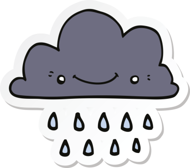 Bir insan tarafından çizilmiş bir karikatür fırtına bulutunun çıkartması.