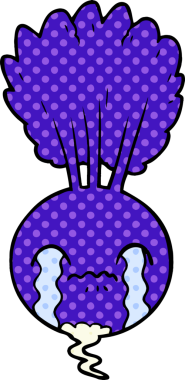 Bir insan tarafından çizilmiş ağlayan pancar çizgi filmi.