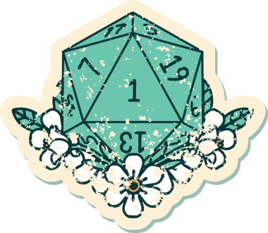 Retro Dövme Tarzı Doğal Zarlar Bir insan tarafından çizilmiş çiçek elementleri ile yuvarlanır