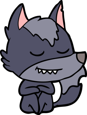 Bir insan tarafından çizilmiş dost canlısı bir kurt.