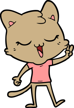 Bir insan tarafından çizilmiş çizgi film kedisi.