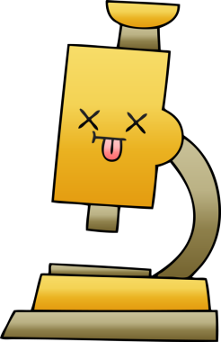 Bir insan tarafından çizilmiş mikroskobun gölgelenmiş karikatürü