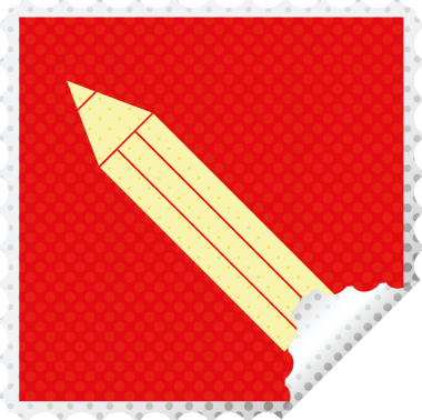 Bir insan tarafından çizilmiş kalem vektörü resimleme kare soyma etiketi