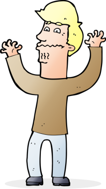 bir insan tarafından çizilmiş sinirli bir adam.