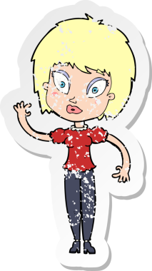 Bir insan tarafından çizilmiş bir karikatürün gerilimli çıkartması.