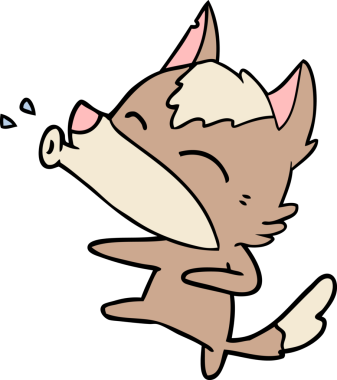 Bir insan tarafından çizilmiş uluyan kurt çizgi filmi.