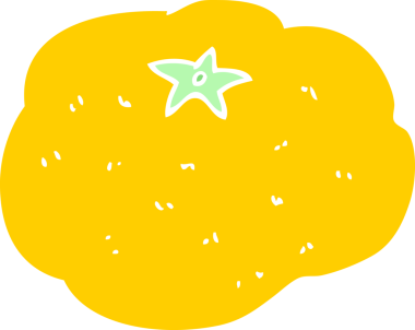 Bir insan tarafından çizilen satsumanın düz renk çizimi