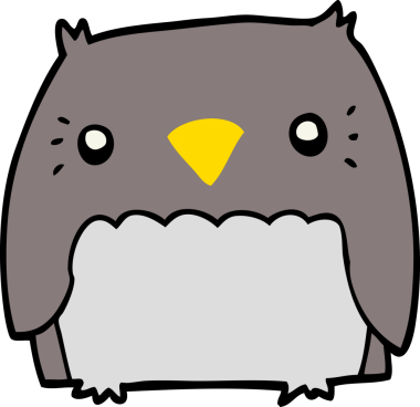 Bir insan tarafından çizilmiş sevimli bir baykuş.