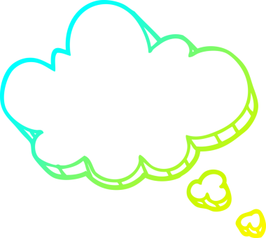 Bir insan tarafından çizilen karikatür ifade baloncuğunun soğuk gradyan çizimi