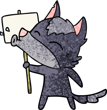 Bir insan tarafından çizilmiş uluyan kurt çizgi filmi.