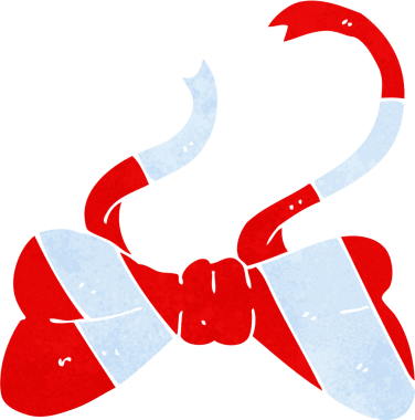 Bir insan tarafından çizilmiş çizgi film papyonu.