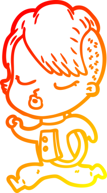 Bir insan tarafından çizilmiş güzel hippi bir çizgi film çizimi.