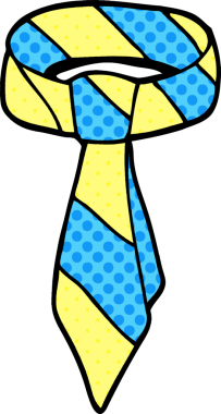 Bir insan tarafından çizilmiş karikatür kravatı.