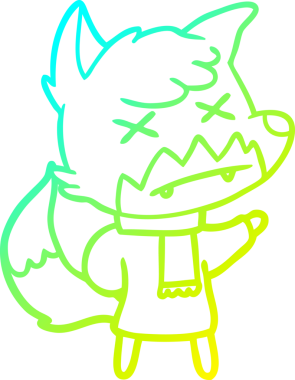 Bir insan tarafından çizilmiş ölü tilki çizgi filmi.