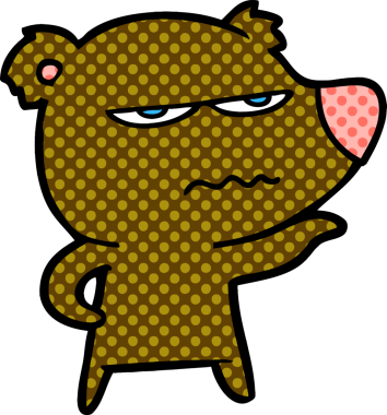 Bir insan tarafından çizilmiş kızgın ayı çizgi filmi.