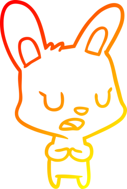 Bir insan tarafından çizilmiş bir tavşanın sıcak çizgi çizimi