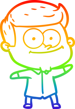 Bir insan tarafından çizilmiş mutlu bir adamın çizgi çizimi.