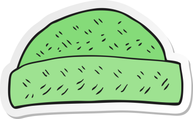 Bir insan tarafından çizilmiş bir çizgi film şapkasının çıkartması.