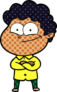 Bir insan tarafından çizilmiş mutlu bir adam.