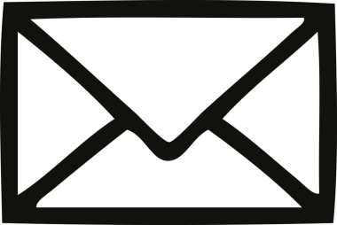 Bir insan tarafından çizilmiş kağıt bir zarfın çizgi çizimi