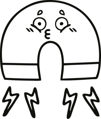 Bir insan tarafından çizilmiş mıknatıs çizimi