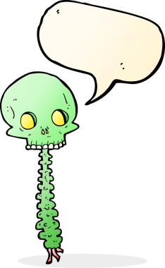 Bir insanın çizdiği konuşma baloncuğu olan ürkütücü karikatür.