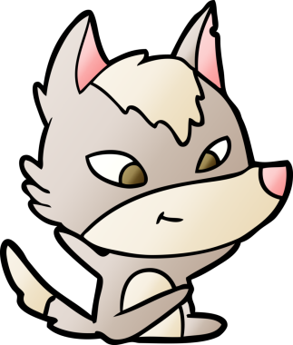 Bir insan tarafından çizilmiş dost canlısı bir kurt.