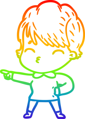 Gökkuşağı gradyan çizgi çizimi Bir insan tarafından çizilmiş bir çizgi kadın