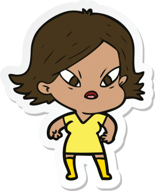 Bir insan tarafından çizilmiş bir karikatür çıkartması.