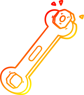 Bir çizgi film somununun insan tarafından çizilmiş sıcak çizgi çizimi.