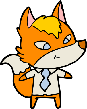 Ofis çalışanı Fox çizgi film karakteri bir insan tarafından çizilmiş.