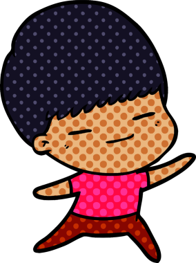 Bir insan tarafından çizilmiş kendini beğenmiş bir çocuk.