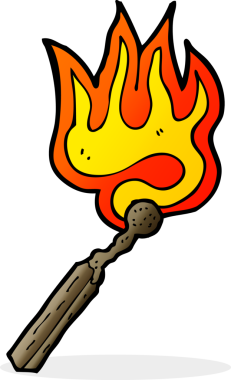 Bir insan tarafından çizilmiş karikatür yakma kibriti