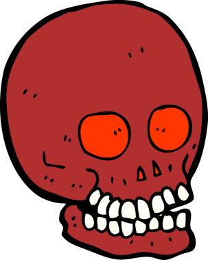 Bir insan tarafından çizilmiş kafatası.