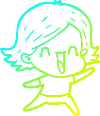 Bir insan tarafından çizilmiş mutlu bir karikatür çizimi.