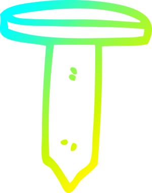 Bir insan tarafından çizilen pirinç çivinin soğuk gradyan çizgisi